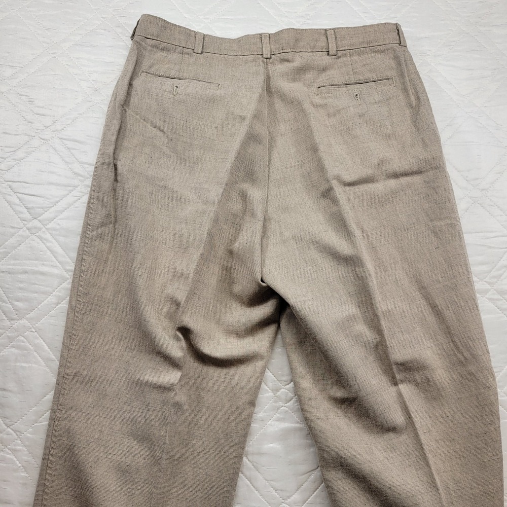 SAVANE 47% Linen/53% Cotton tan dress pants size 36X32 - Picture 6 of 6